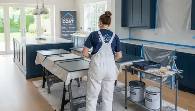 Professional cabinet painting and refinishing in Chico, CA kitchen by expert painters