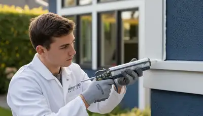 Professional caulking and sealing on home exterior by house painters in Chico, CA