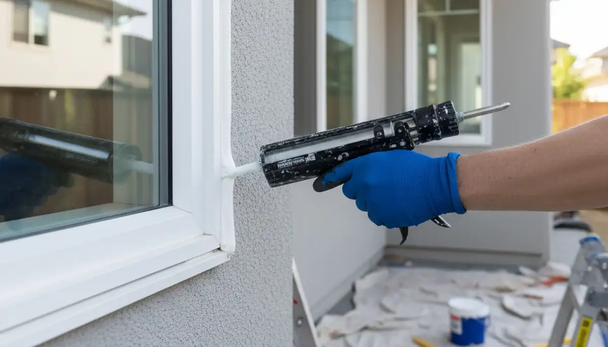 Professional caulking and sealing on Chico, CA home exterior by local house painting experts