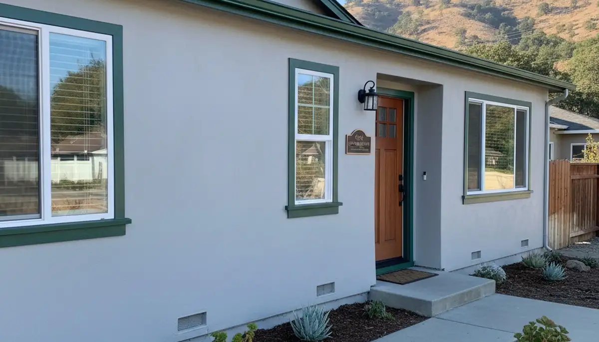 Freshly painted Chico, CA home exterior with smooth, weather-resistant finish by local house painters