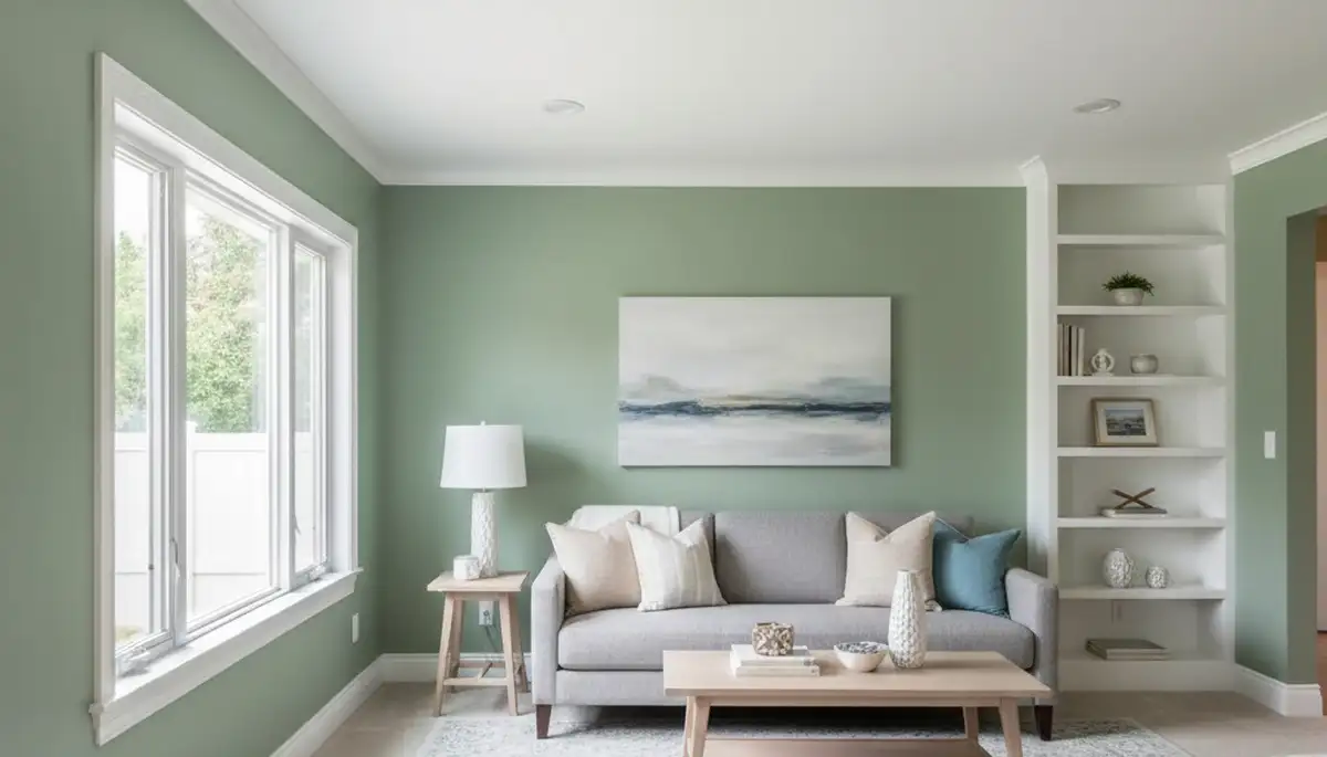 Freshly painted Chico, CA living room with smooth professional finishes by expert interior painters