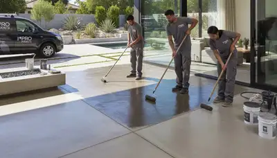 Professional concrete staining on patio surface in Chico, CA by local painting experts