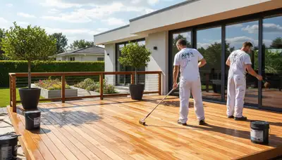 Professional deck staining in Chico, CA showcasing expert wood protection and outdoor finish restoration