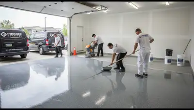 Epoxy garage floor coating in Chico, CA with durable finish by local house-painting professionals