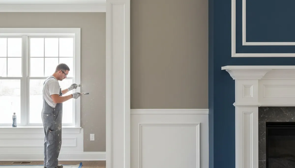 Professional interior trim painting in Chico, CA with clean lines and detailed finish by house painters