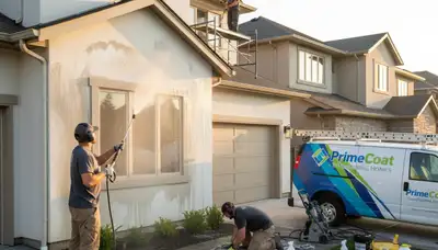 Professional pressure washing a Chico CA home exterior by local house painters