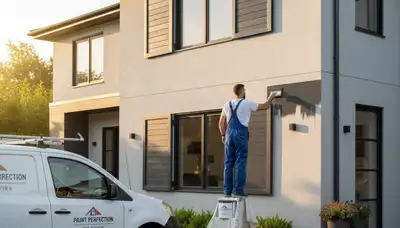Professional shutter painting on a Chico, CA home by expert local house painters