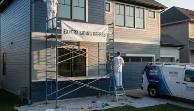 Professional siding painting on Chico, CA home exterior by expert local painters