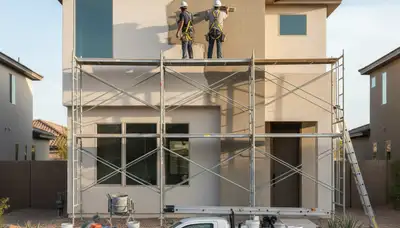 Professional stucco repair on Chico, CA home exterior by expert local house painters