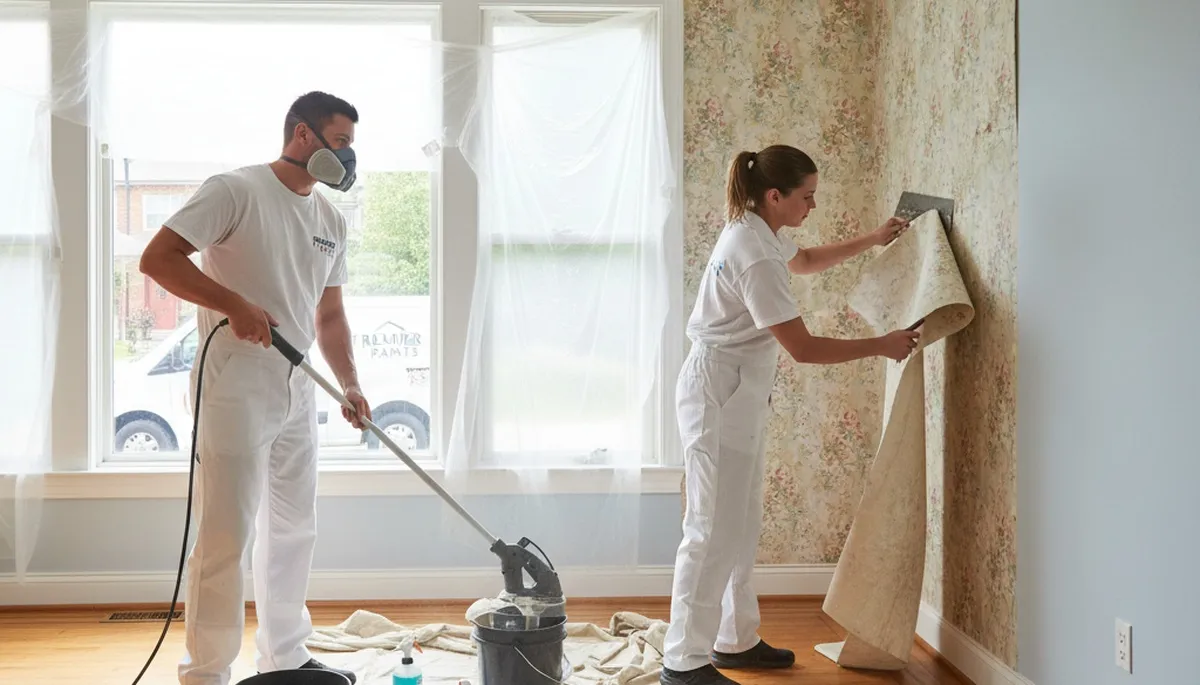 Professional wallpaper removal and wall prep by house painters in Chico, CA