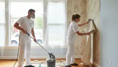 Professional wallpaper removal and wall prep by house painters in Chico, CA