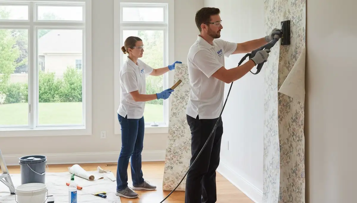 Professional wallpaper removal service for homes in Chico, CA by expert house painters