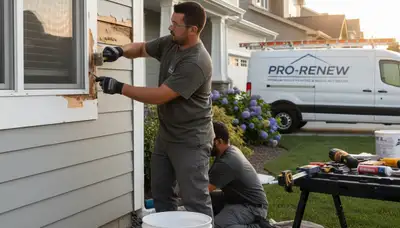 Professional wood rot repair on Chico, CA home exterior by local house-painting experts