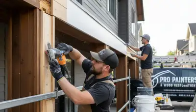 Professional wood rot repair on Chico, CA home exterior by expert house painters
